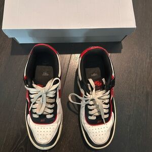 Nike Unisex Air Force 1 Shoes - White , Red and Black